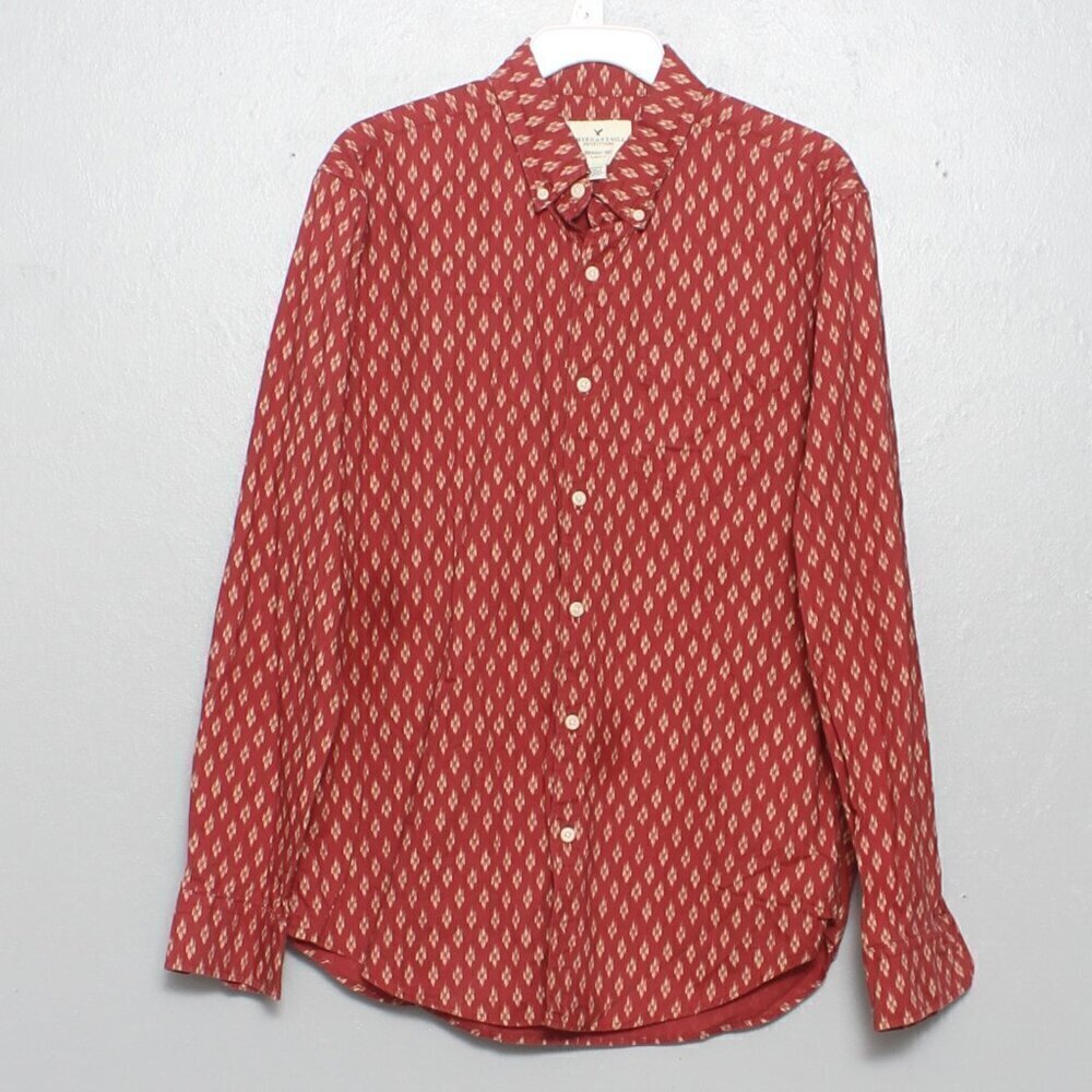 American Eagle western red cotton long sleeve button up